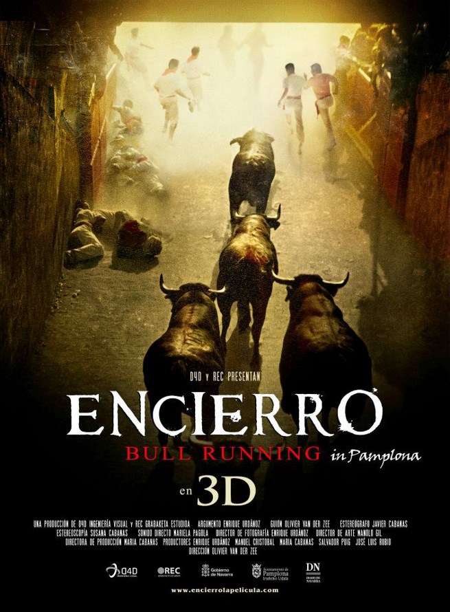 Encierro 3d, bull running in Pamplona